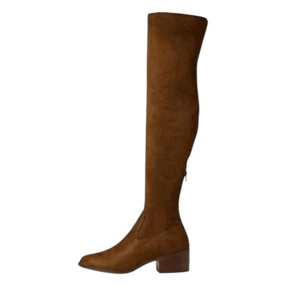 Steve Madden Georgette Over The Knee Boots Cognac Brown Suede Leather 6.5 - Picture 1 of 9
